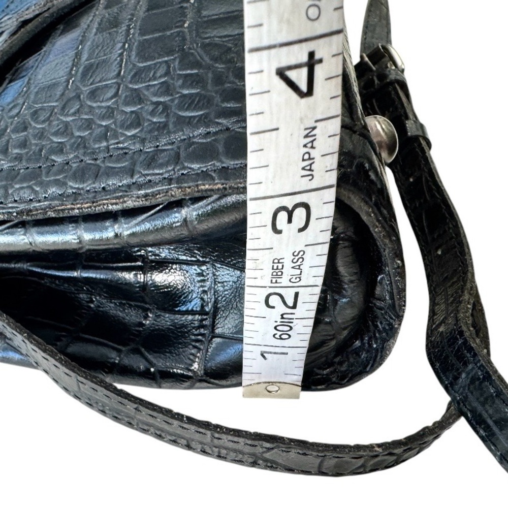 Patricia Nash - Croc Embossed Ashmore Crossbody Black Satchel - Picture 9 of 11